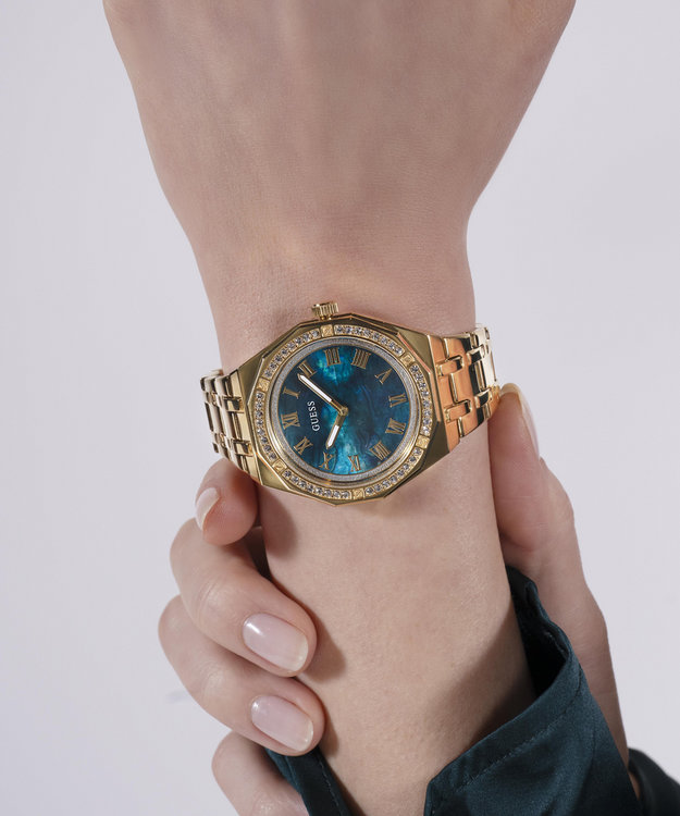 GUESS – Desire hodinky, Modrá, Zlatá barva 1