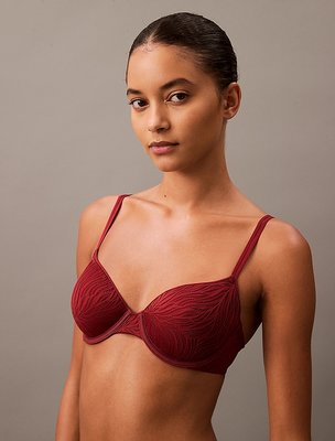Calvin Klein Underwear – SHEER MARQ LACE podprsenka I, Červená, Vínová barva