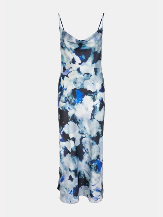 Módní Akilina šaty, Bílá, Černá, Modrá, Multi barva, 2022 1