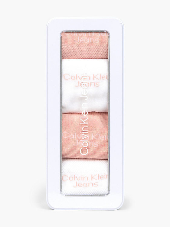 Crew ponožky 4ks – Calvin Klein Jeans, Bílá, Růžová barva Ženy