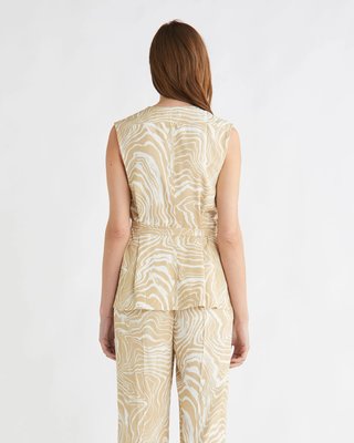 Wave Print top – Calvin Klein, Béžová barva Ženy