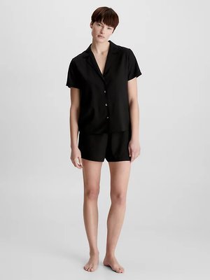 Calvin Klein Underwear – Woven pyžamový set, Černá barva
