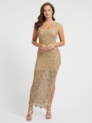 GUESS – Liza šaty, Zlatá barva