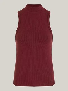 Slim Mock triko Červená, Vínová barva Ženy