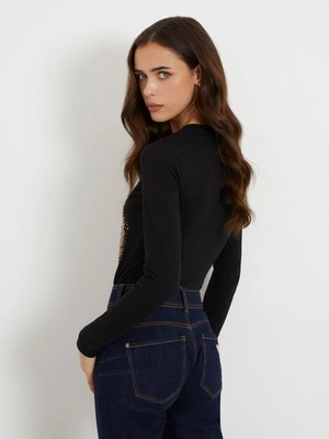 Round Camelia triko – GUESS, Černá barva Ženy