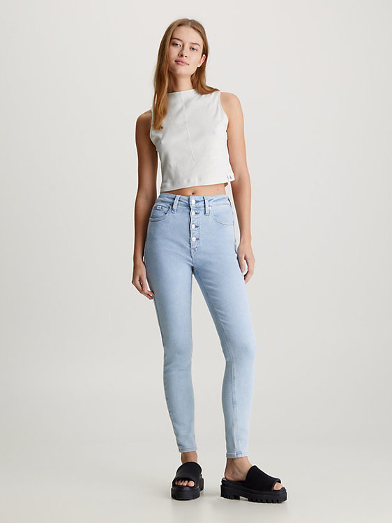 Luxusní High Rise Super Skin jeans, Modrá barva, 26/NI, 27/NI, 28/NI, 29/NI, 30/NI