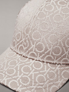 Luxusní Monogram Jacquard kšiltovka, Hnědá, Šedá barva, OS