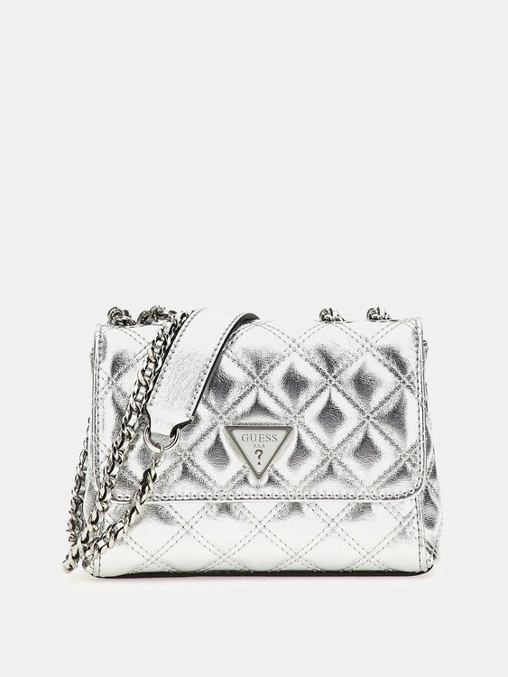 GUESS – Giully Mini 2 crossbody, Stříbrná barva