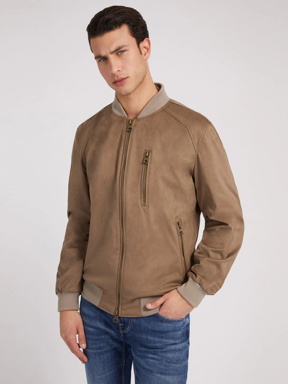 Módní Faux Suede bunda, Hnědá barva, 2022