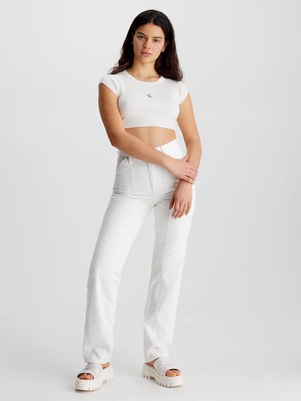 Módní Cropped top, Bílá barva, 2023