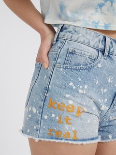 Luxusní Mom kraťasy, Modrá barva, 25, 26, 27, 28, 29, 30