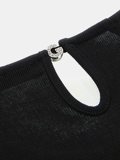 Elis Drape top Černá barva Ženy