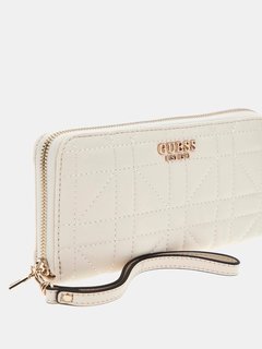 Luxusní Assia Large Zip velká peněženka, Krémová barva, T/U