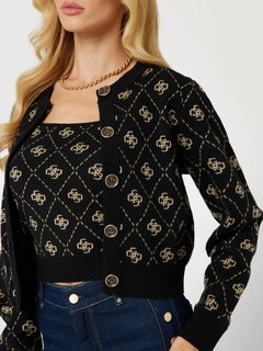 Luxusní Sarah 4G svetr propínací, Černá barva, XS, S, M, L