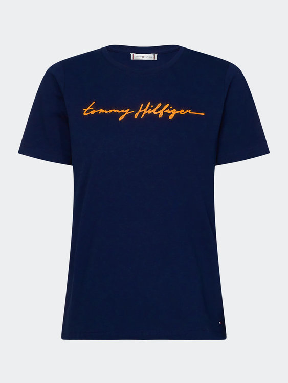 Luxusní TH Logo triko, Navy barva, M