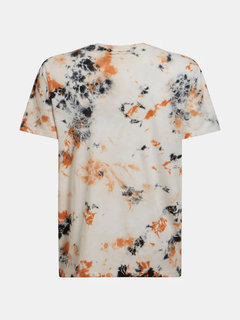 Tie dye logo tričko Bílá, Oranžová barva Muži