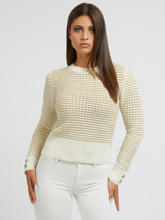 Guess – Georgie svetr, Krémová barva