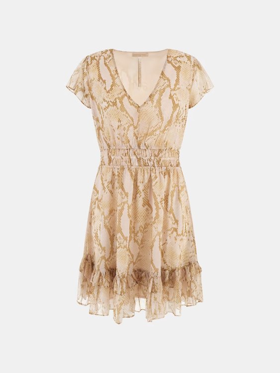 Luxusní Brigida šaty, Béžová barva, XS, S, M, L