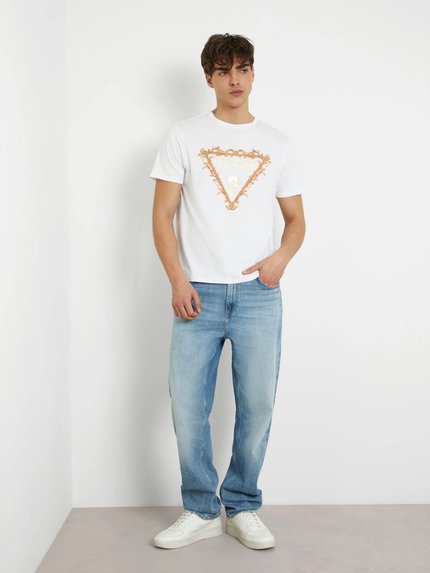 Módní Triangle Logo triko, Bílá barva, 2024