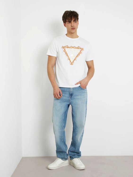 Módní Triangle Logo triko, Bílá barva, 2024