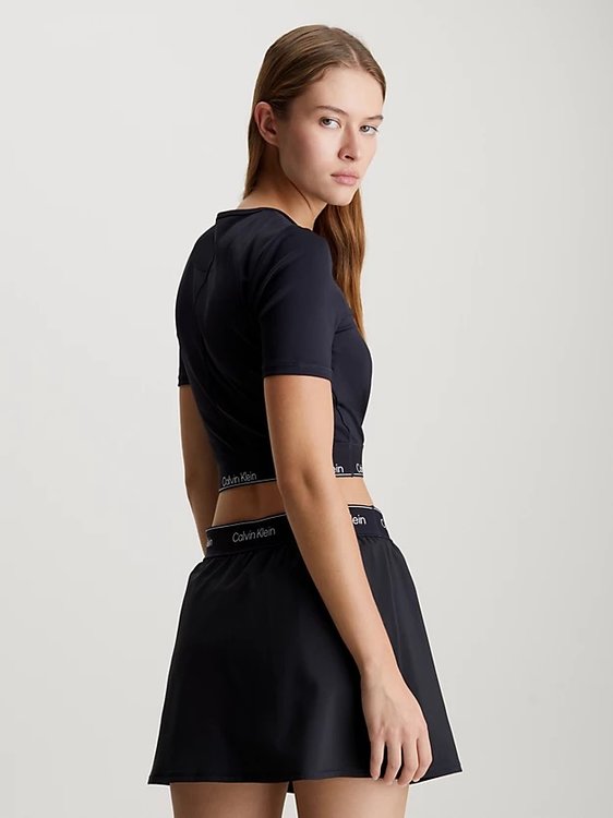 Cropped Gym triko – Calvin Klein Performance, Černá barva Ženy
