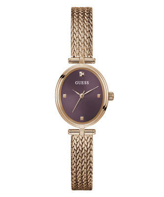 GUESS – Ruby hodinky, Růžové zlato, Vínová barva
