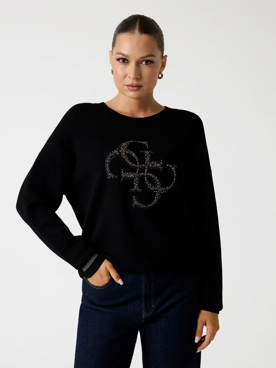 GUESS – W5BR42Z26I2-JBLK SVETR L/S