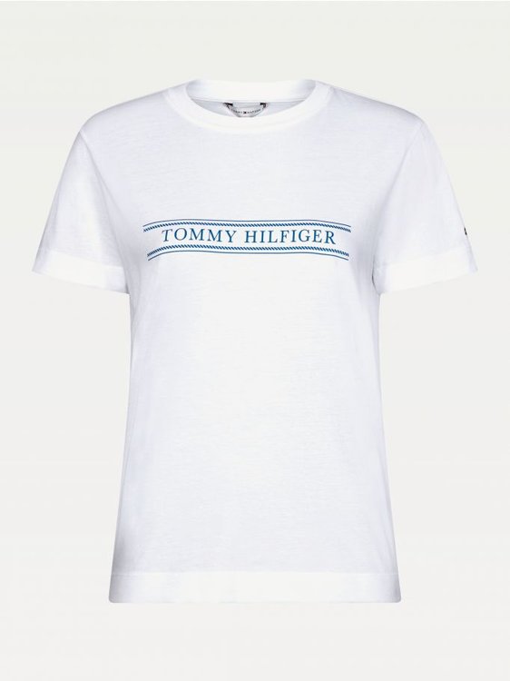 Luxusní TH Monogram triko, Bílá barva, XS, M