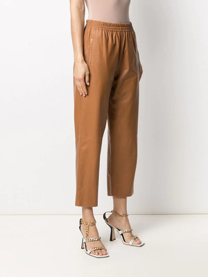 Cropped kalhoty – Pinko, Hnědá barva Ženy