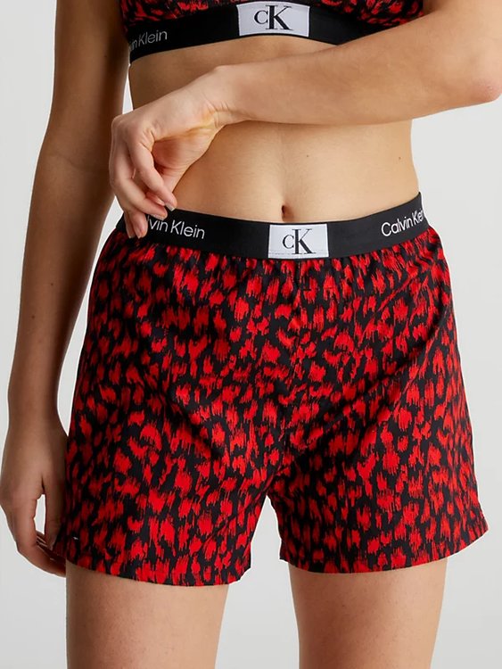 Calvin Klein Underwear – 1996 Wovens pyžamové šortky, Černá, Červená barva