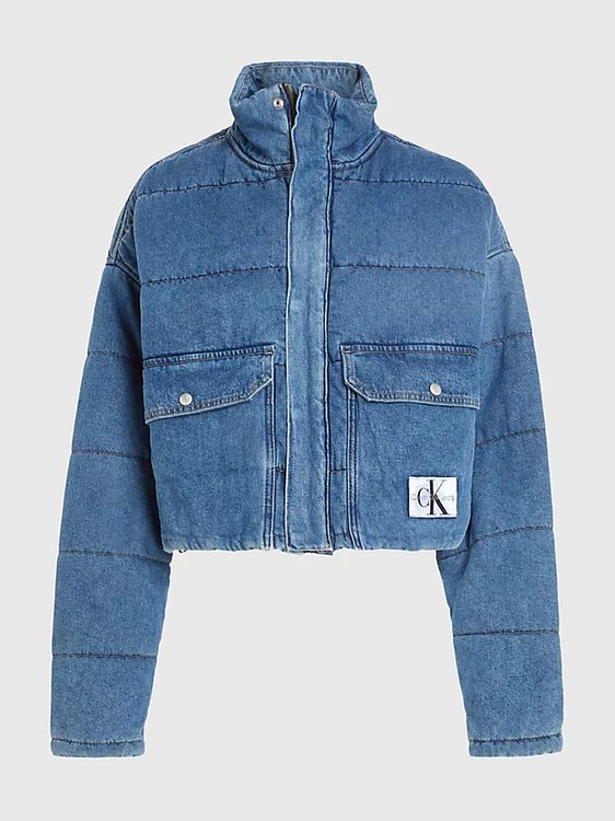 Light Denim bunda Modrá barva Ženy