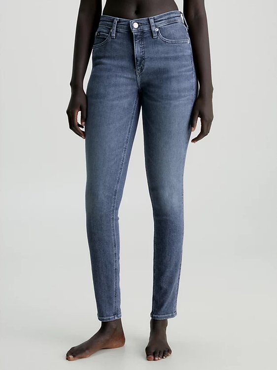 Calvin Klein Jeans – Mid Rise Skinny jeany, Modrá barva
