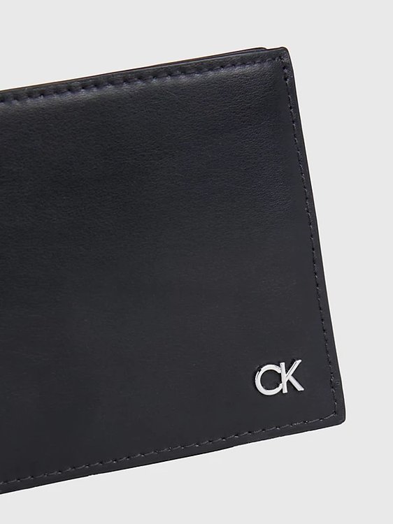 Luxusní Metal CK Trifold peněženka, Černá barva, OS