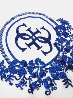 Checker Sequin triko Bílá barva Ženy