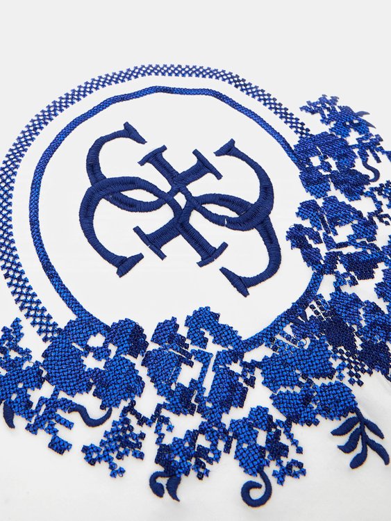 Checker Sequin triko Bílá barva Ženy