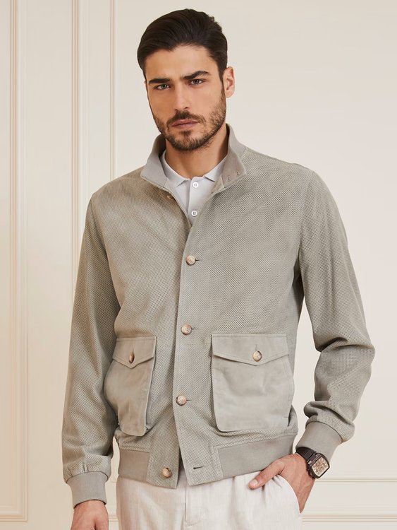 Marciano – Real Suede bunda, Khaki, Zelená barva