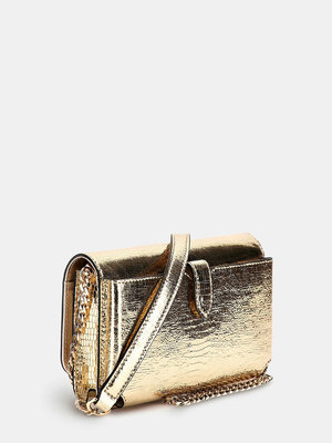 Golden Rock crossbody – GUESS, Zlatá barva Ženy