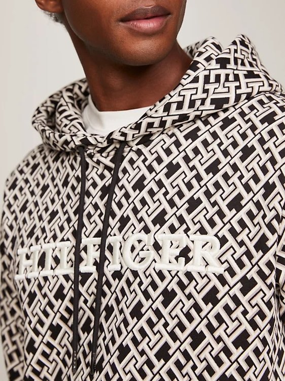 Luxusní Monogram mikina, Černá barva, M