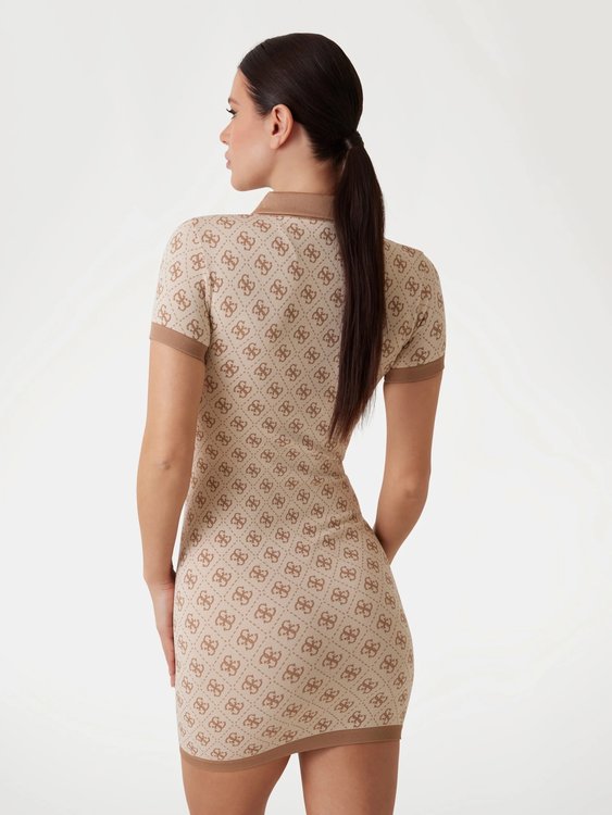 Módní 4G Rhombus šaty, Hnědá, Multi barva, 2025