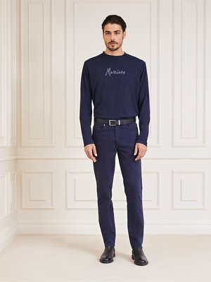 Luxusní Front triko, Modrá, Navy barva, M, L