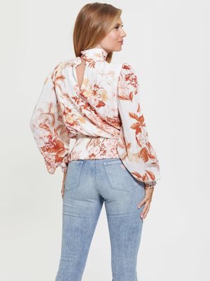 Monique halenka – GUESS, Krémová, Oranžová barva Ženy