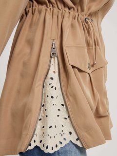 Luxusní Roberta parka, Béžová, Hnědá barva, XS, S, M, L