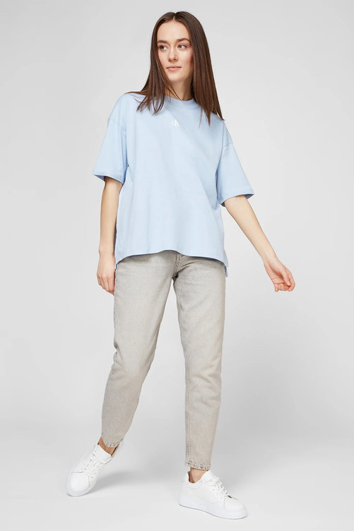 Luxusní Two tone monogram tričko, Modrá barva, XS, S, M, XL