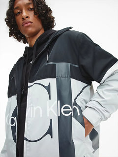 Calvin Klein Jeans – Bold logo větrovka, Černá, Šedá barva 1