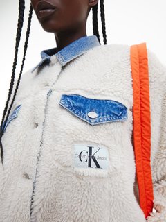 Sherpa bunda Krémová, Modrá barva Ženy