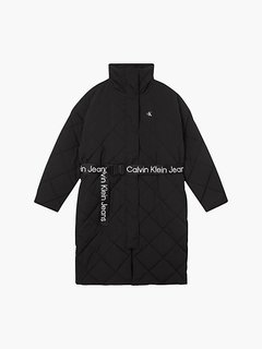 Belted Quilted bunda Černá barva Ženy