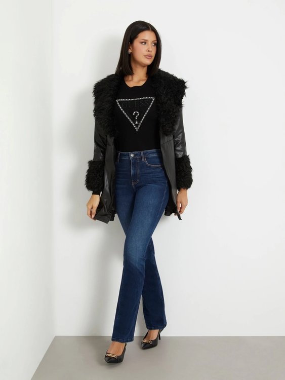 Módní Rosalie svetr, Černá barva, 2024