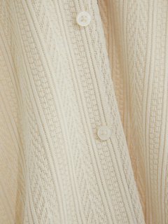 Imperial Textured Knit košile Krémová barva Muži