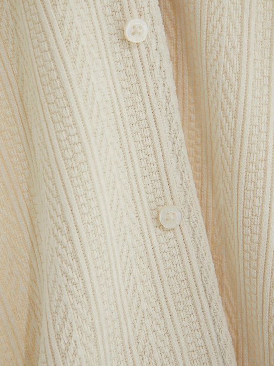 Imperial Textured Knit košile Krémová barva Muži