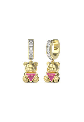 GUESS – Rock Candy náušnice, Růžová, Zlatá barva